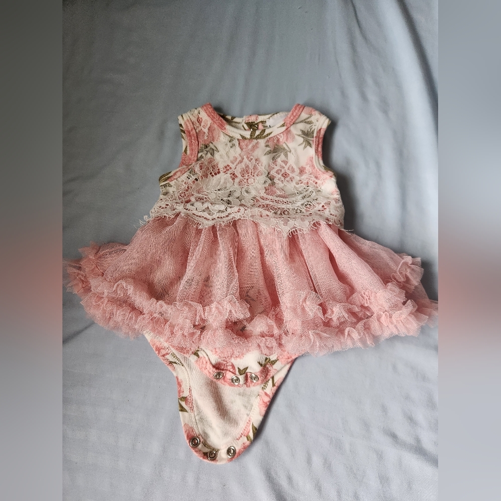 Nicole Miller bubble tulle one piece dress bodysuit